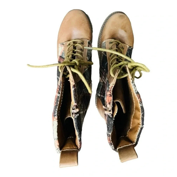 Rock & Candy Brown Plaid Lace Up Max Round Toe Platform Booties Women Size‎ 8.5 - Picture 5 of 14